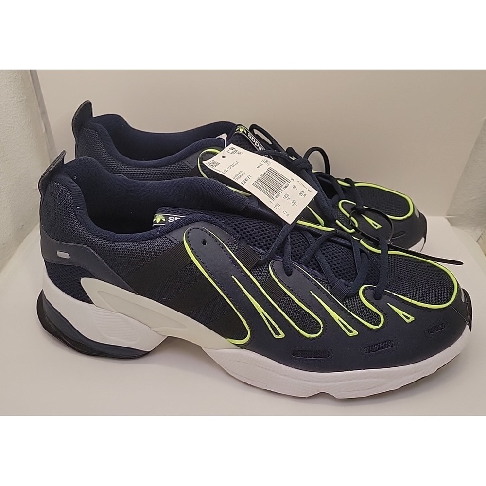 Adidas Original Gazelle Sneaker Collegiate Navy/Black/Lime EE4771 Men's 13 NWT